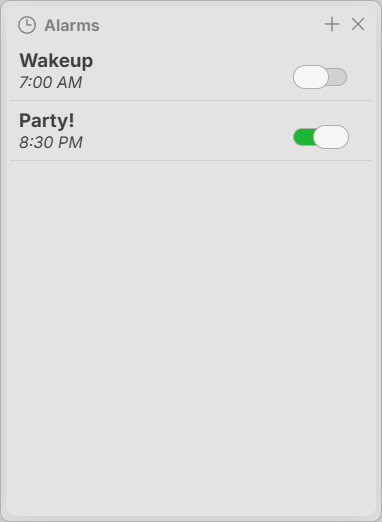 Alarms Interface