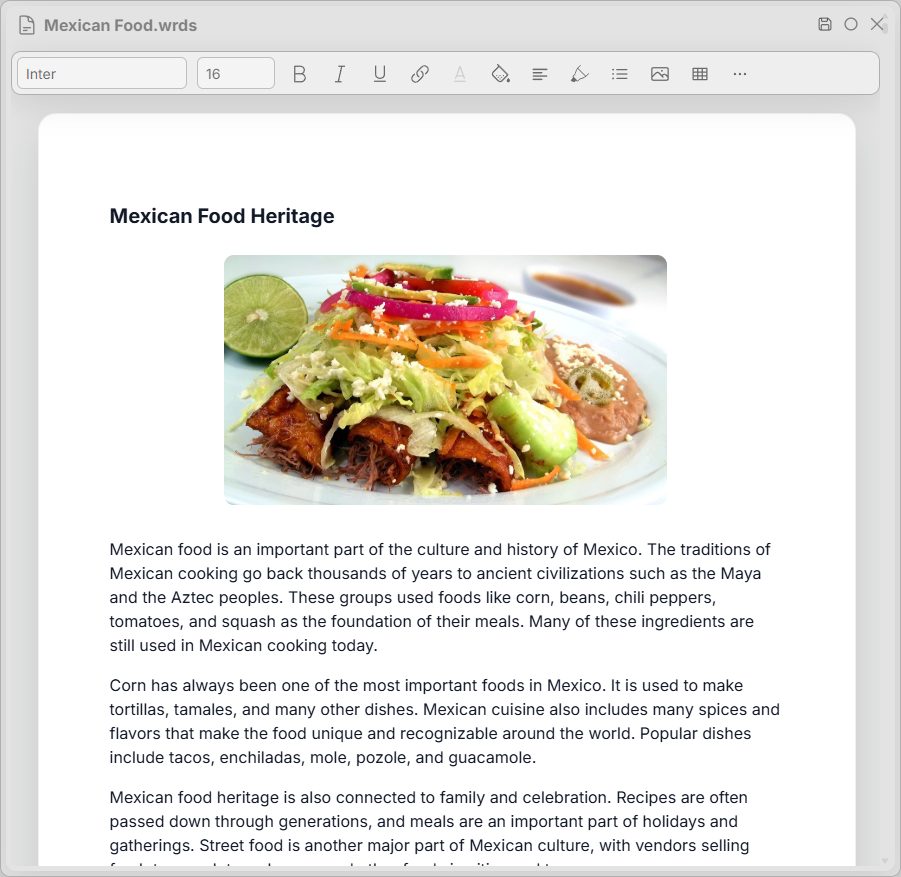 Notes interface